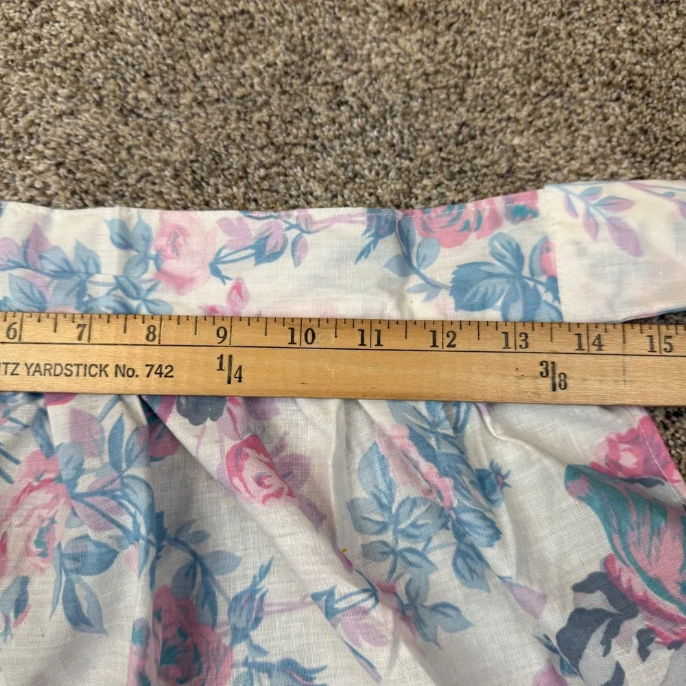 Vintage Floral Rose Half Apron Pink Blue Cottagecore Farmhouse Kitchen Decor